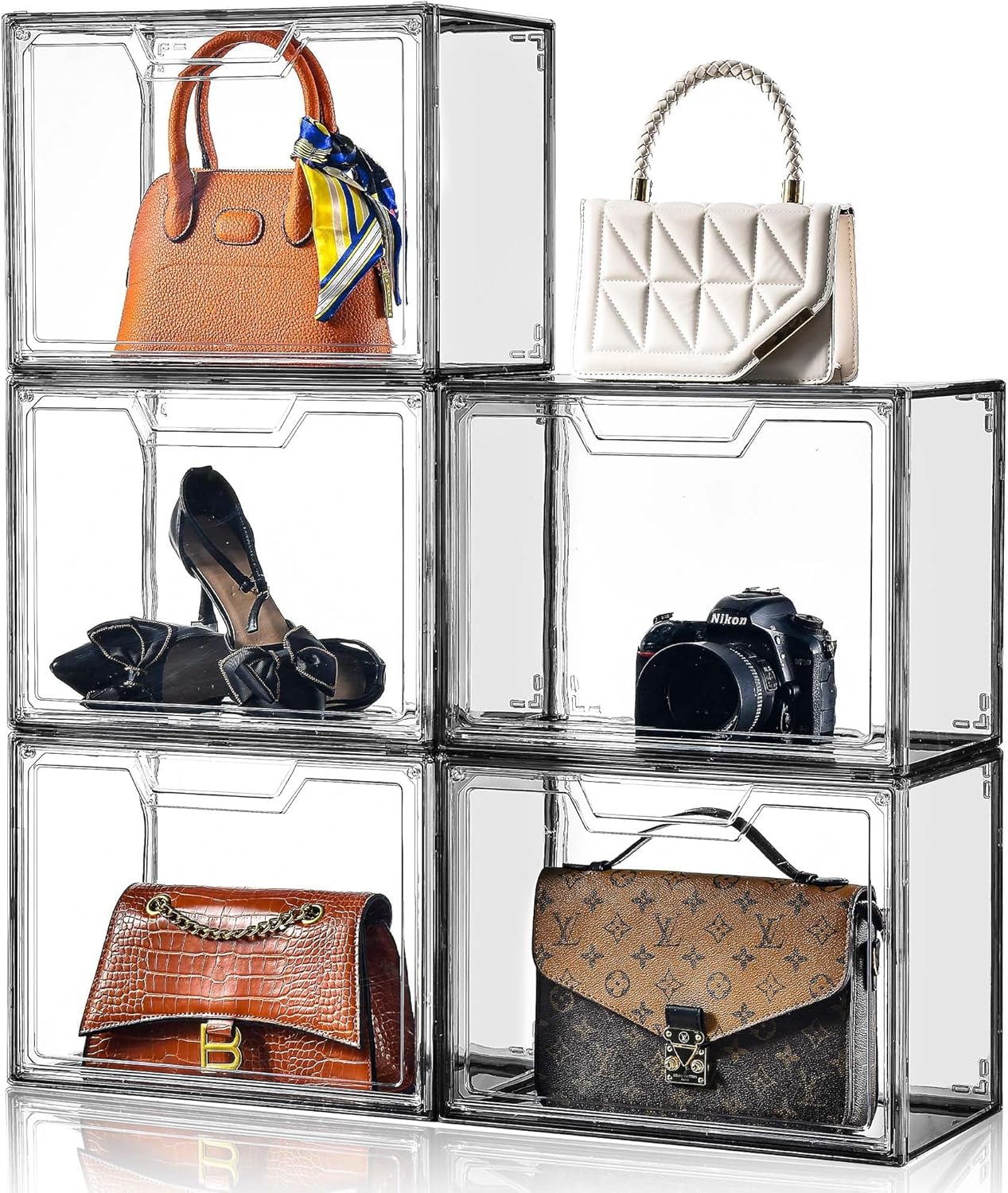 Purse Organizer for Closet by Stebopum - Clear Acrylic Case