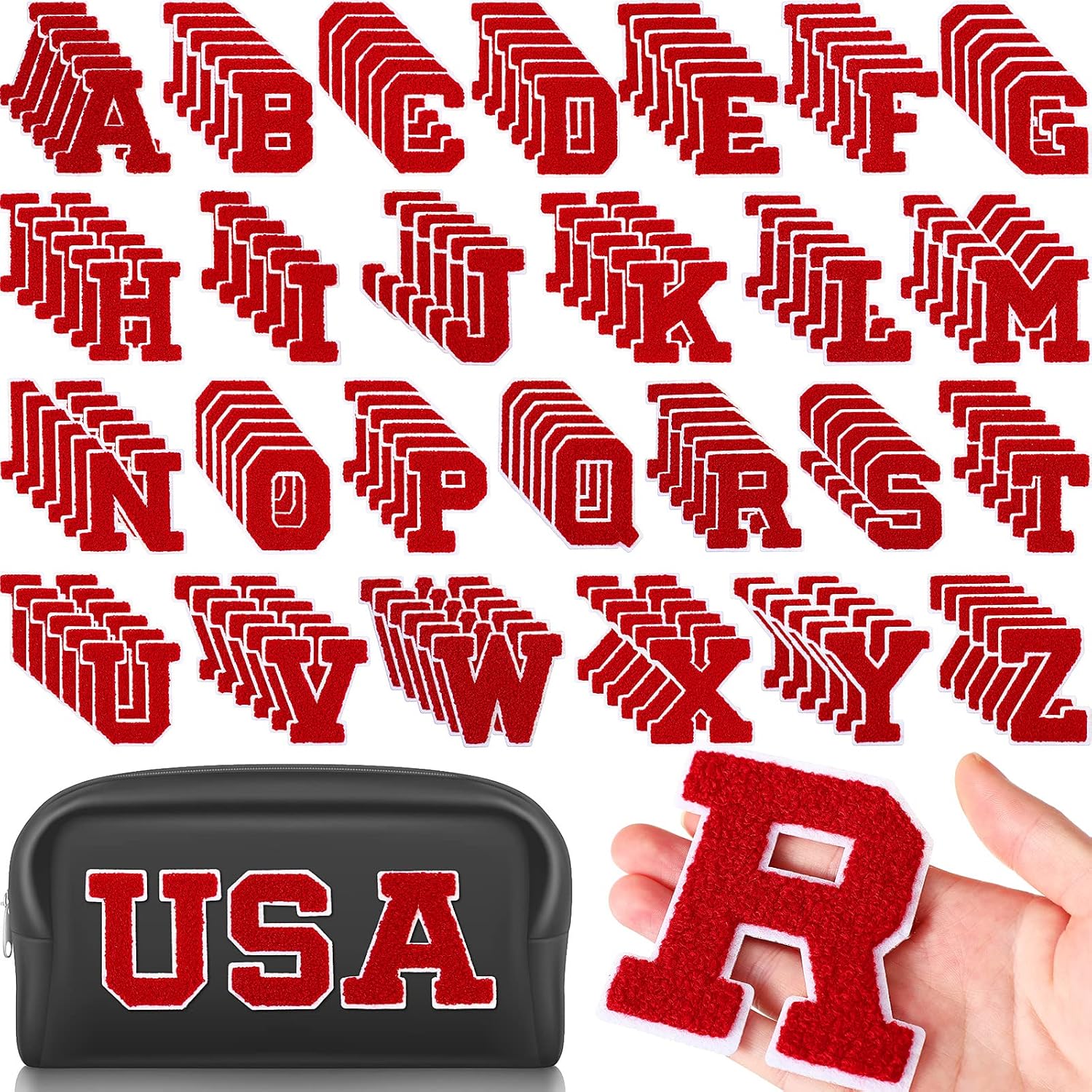 Jutom 156 Pieces Chenille Letter Patches for Custom Clothing