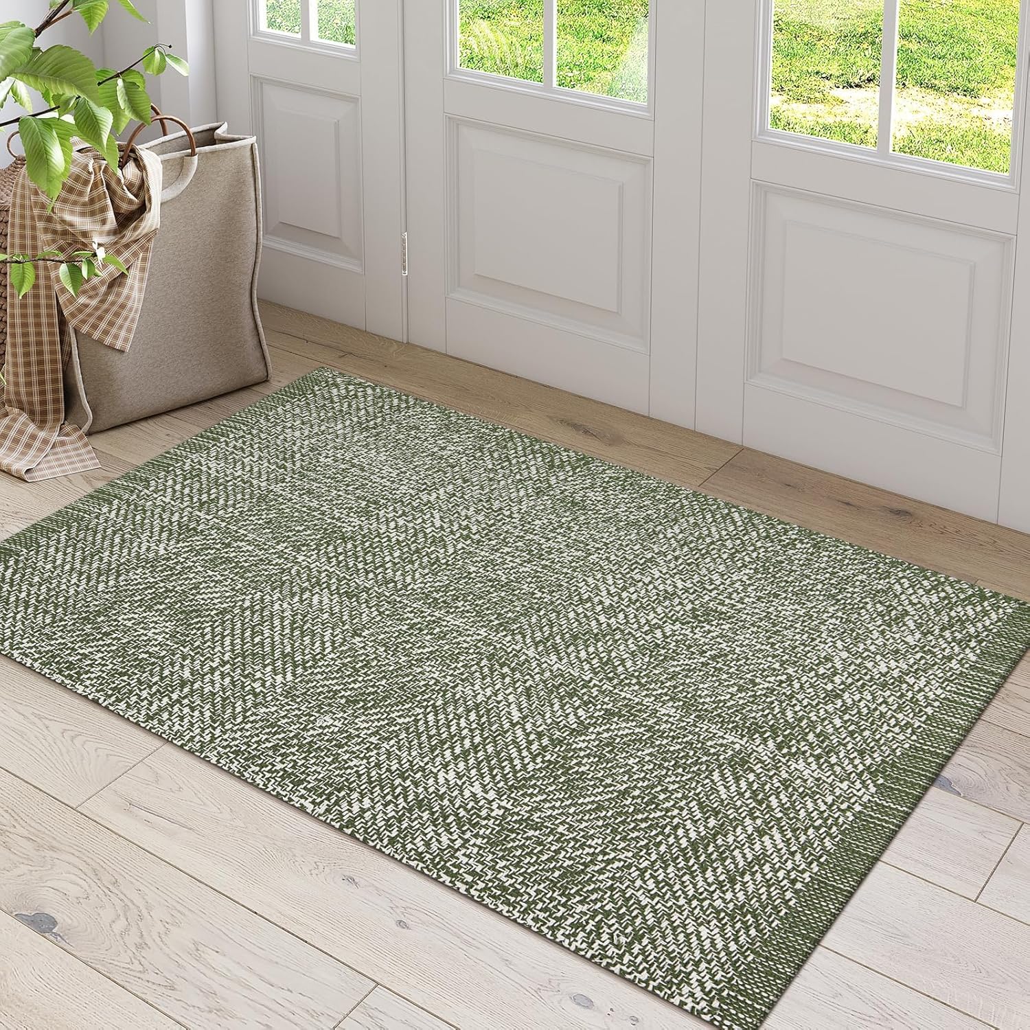 LEEVAN Washable Kitchen Rugs 3x5 for Modern Farmhouse Style