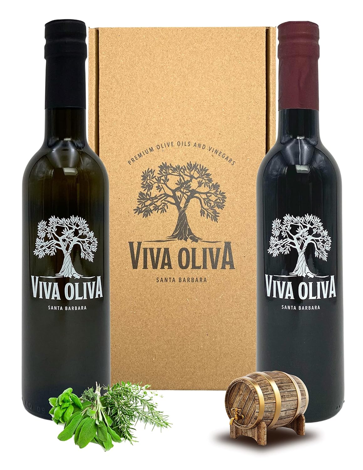 Viva Oliva Two Gift Set with Tuscan Herb Olive Oil & Balsamic