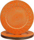 Orange Charger Plates 13 in Set of 6 - Rustic Farmhouse Tableware