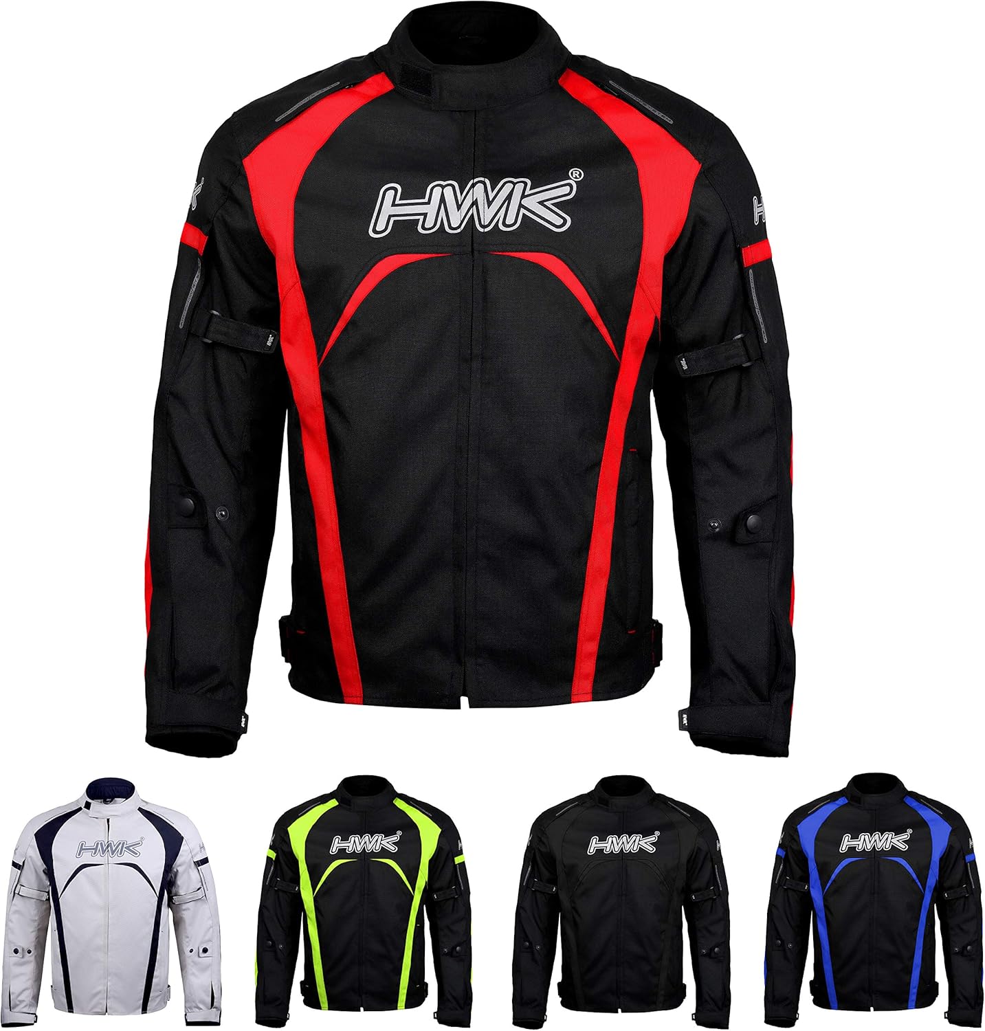 HWK Motorcycle Jacket for Men - Hi-Vis Armored Riding Gear