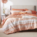 Bedsure Queen Comforter Set 7 Pieces - All-Season Burnt Orange Bedding
