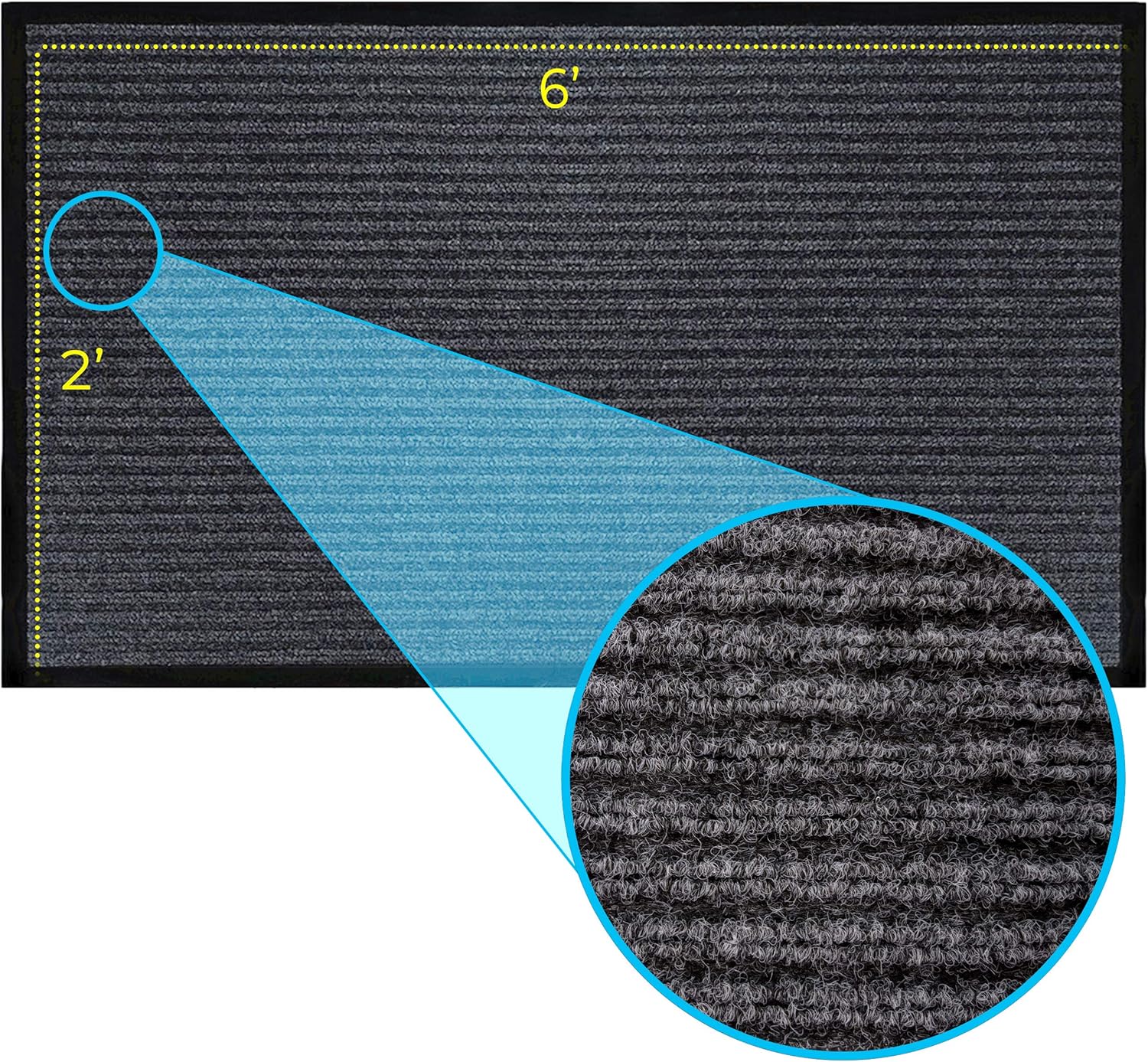 LuxUrux Durable Rubber Door Mat for Indoor and Outdoor Use
