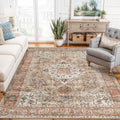 Washable 5x7 Living Room Rug Oriental Non-Slip Area Rug - Soft Low