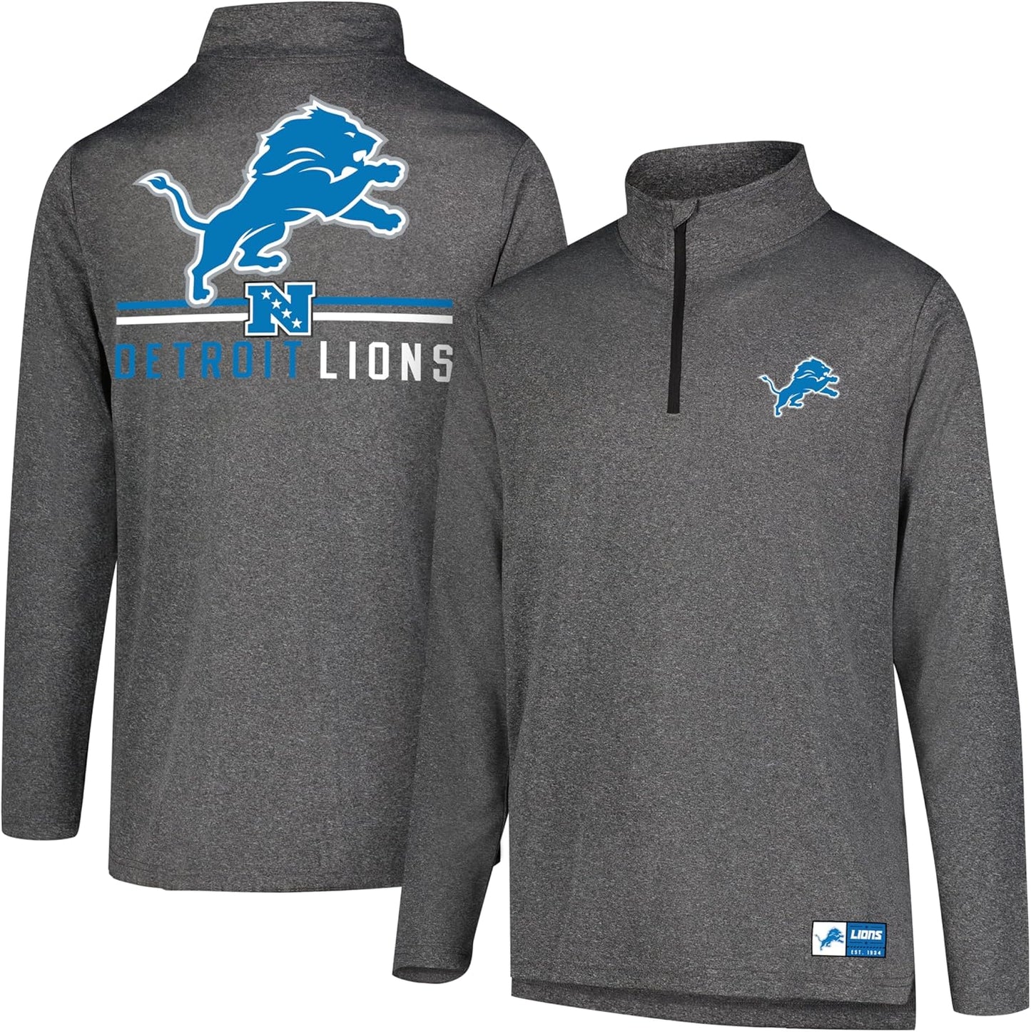 Ultra Game Men's NFL Official Super Soft Quarter Zip T-Shirt
