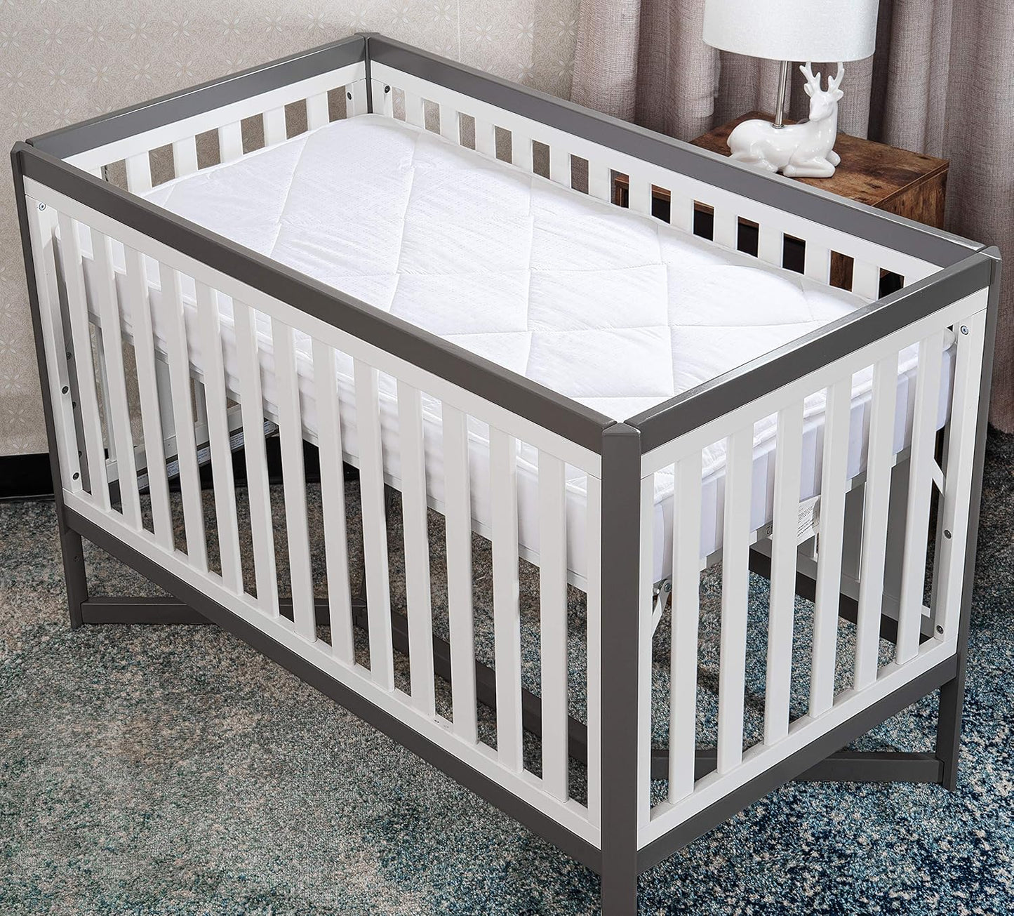 MAXI Cotton Sateen Mini Crib Mattress Pad - Ultimate Protection & Comfort