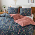 Twin Duvet Cover Set Floral Cotton - Soft Breathable Comfort