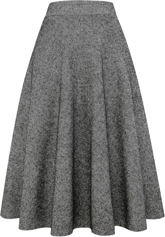 Tartan Maxi Skirt for Women - A-Line Wool Long Skirt