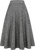 Womens Plaid Wool A-Line Maxi Skirt - Green & Red Tartan Warmth