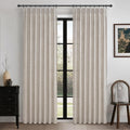 Greyish Brown Natural Linen Curtains 84 in Length 2 Panels - Light