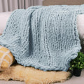 Chunky Knit Throw Blanket 50in X 60in for Cozy Autumn Evenings