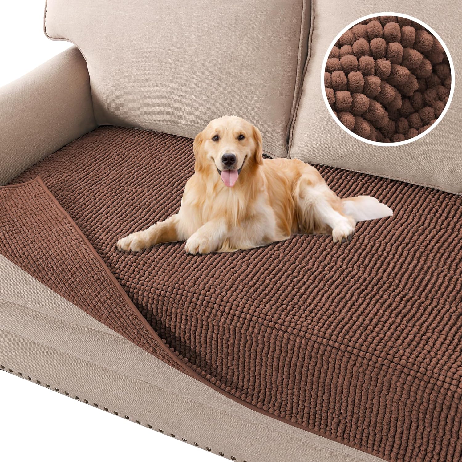 H.VERSAILTEX Plush Chenille Dog Bed Cover for Sofa Protection