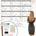 CLEVER CLEAN Large Dry Erase Wall Calendar - Jumbo 48x58 for Yearly