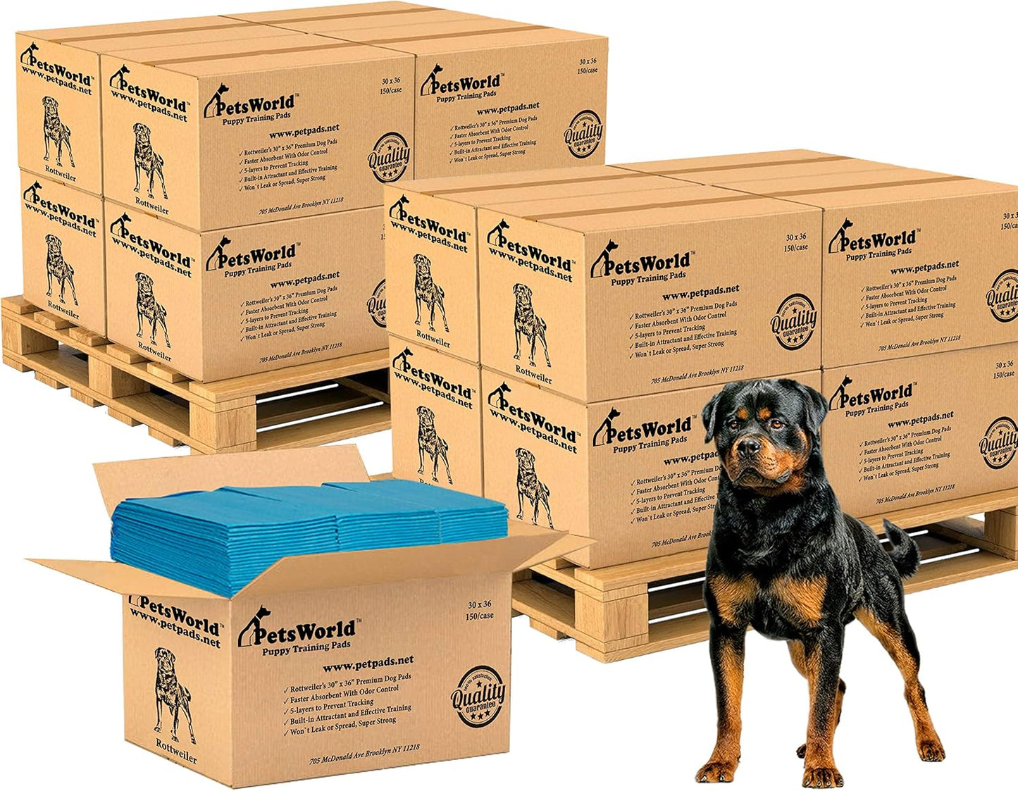 PetsWorld XL Dog Pee Pads for Large Dogs - 30x36 Heavy Duty