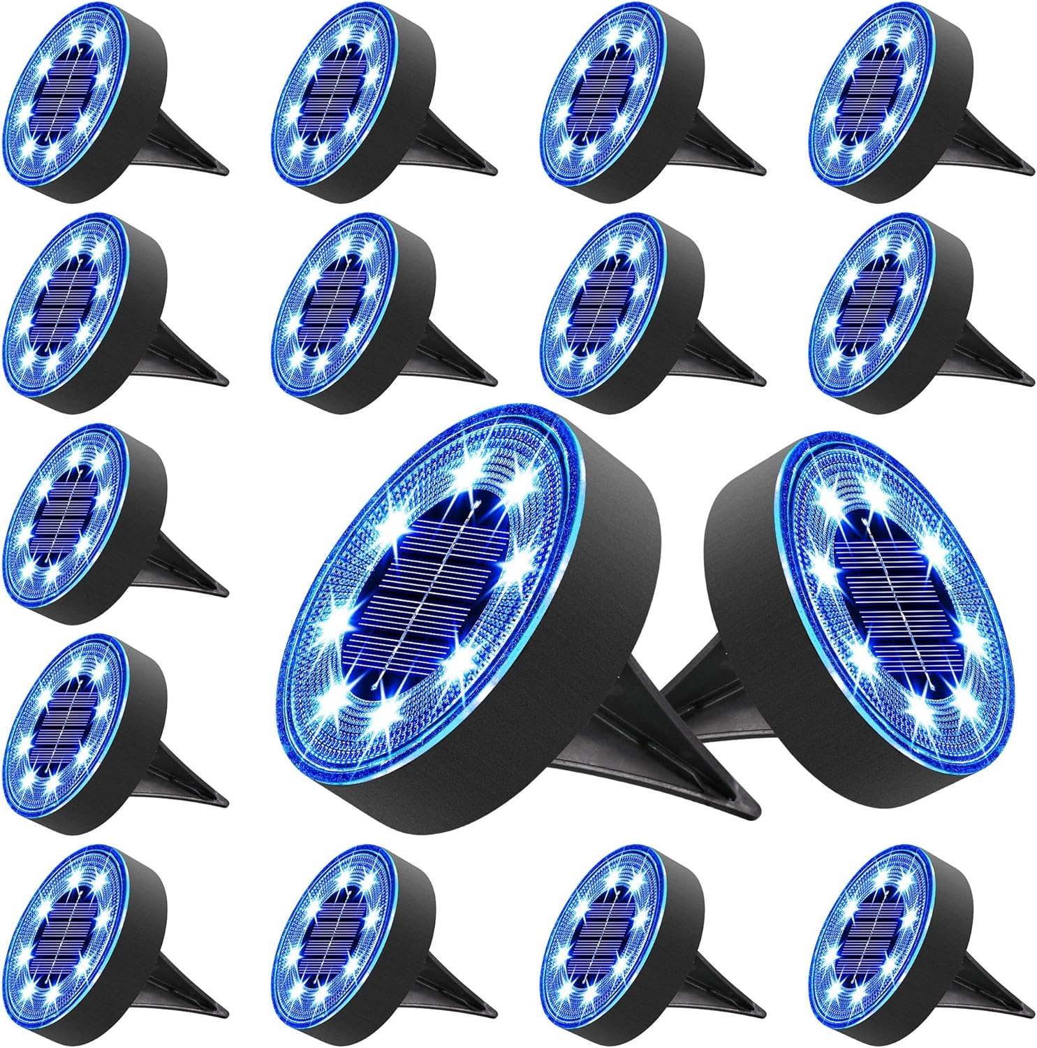 Joomer Solar Ground Lights - 16 Pack 8 LED Outdoor Lighting