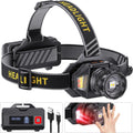 LED Headlamp Rechargeable 4000 Super Bright Head Lamp - 12 Modes, 90H