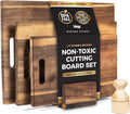 Modern Acacia Cutting Board Set for Food Prepping and Charcuterie