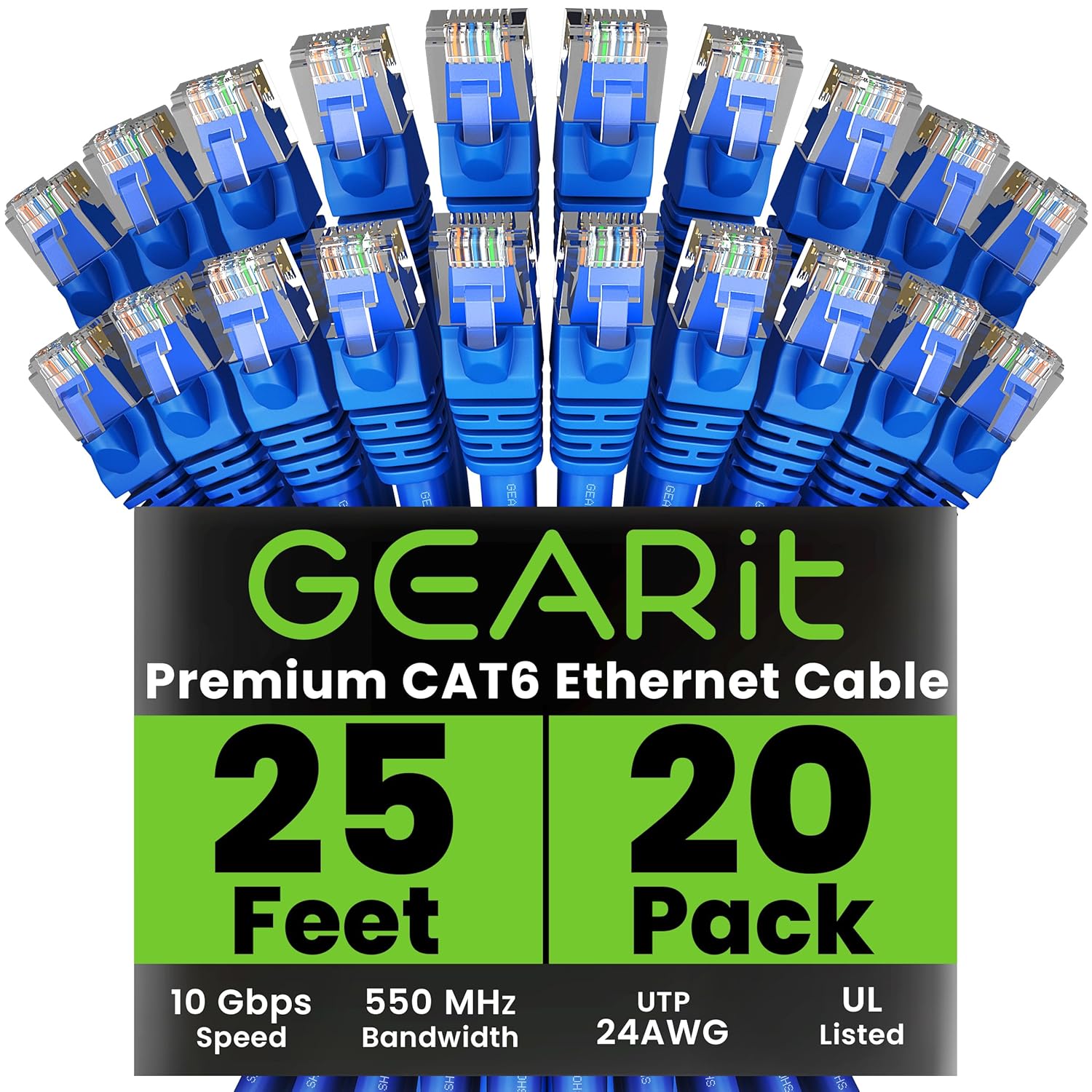 High-Performance GEARit Cat 6 Ethernet Cable Pack for Fast Networking