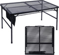 Folding Grill Table 4x2 ft Portable Camping Table - Adjustable Height
