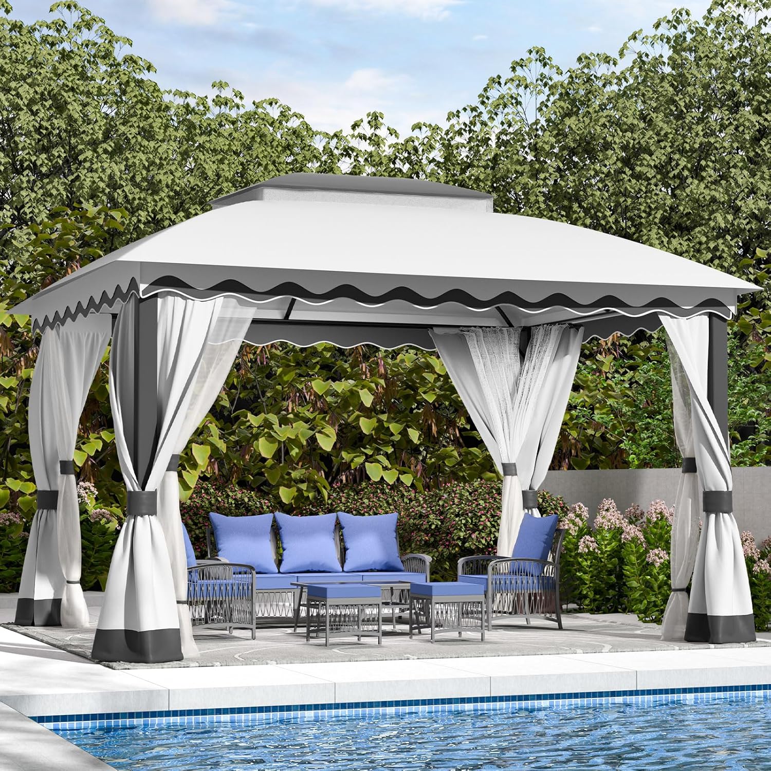 Outdoor Patio Gazebo 10ft x 13ft Heavy Duty Canopy Tent Shelter
