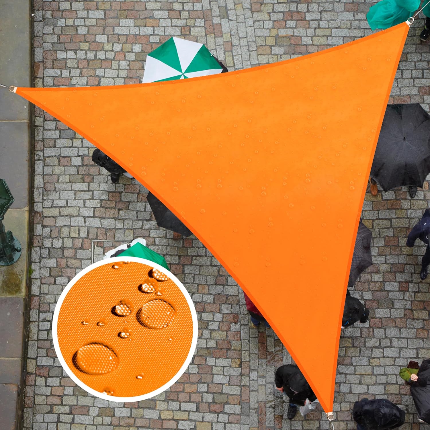 Custom Size Orange Triangle Waterproof Sun Shade Sail for Outdoor