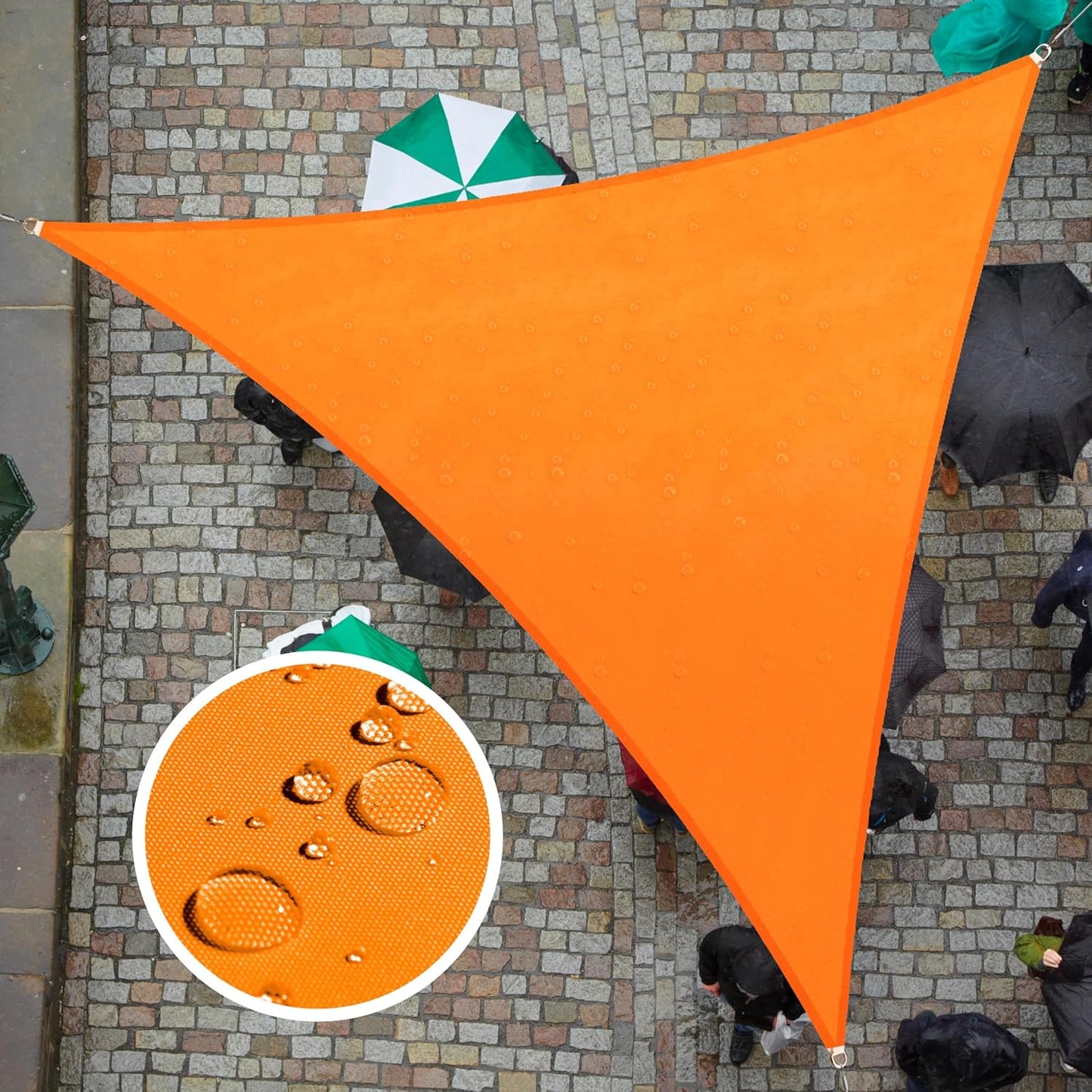 Custom Size Orange Triangle Waterproof Sun Shade Sail for Outdoors