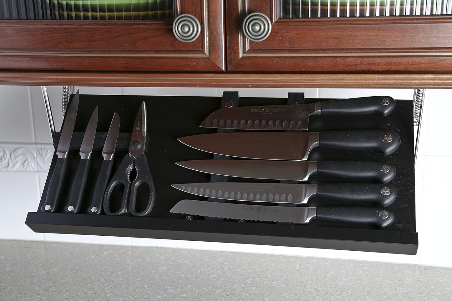 Under Cabinet Knife Storage - Clear Clutter with Style