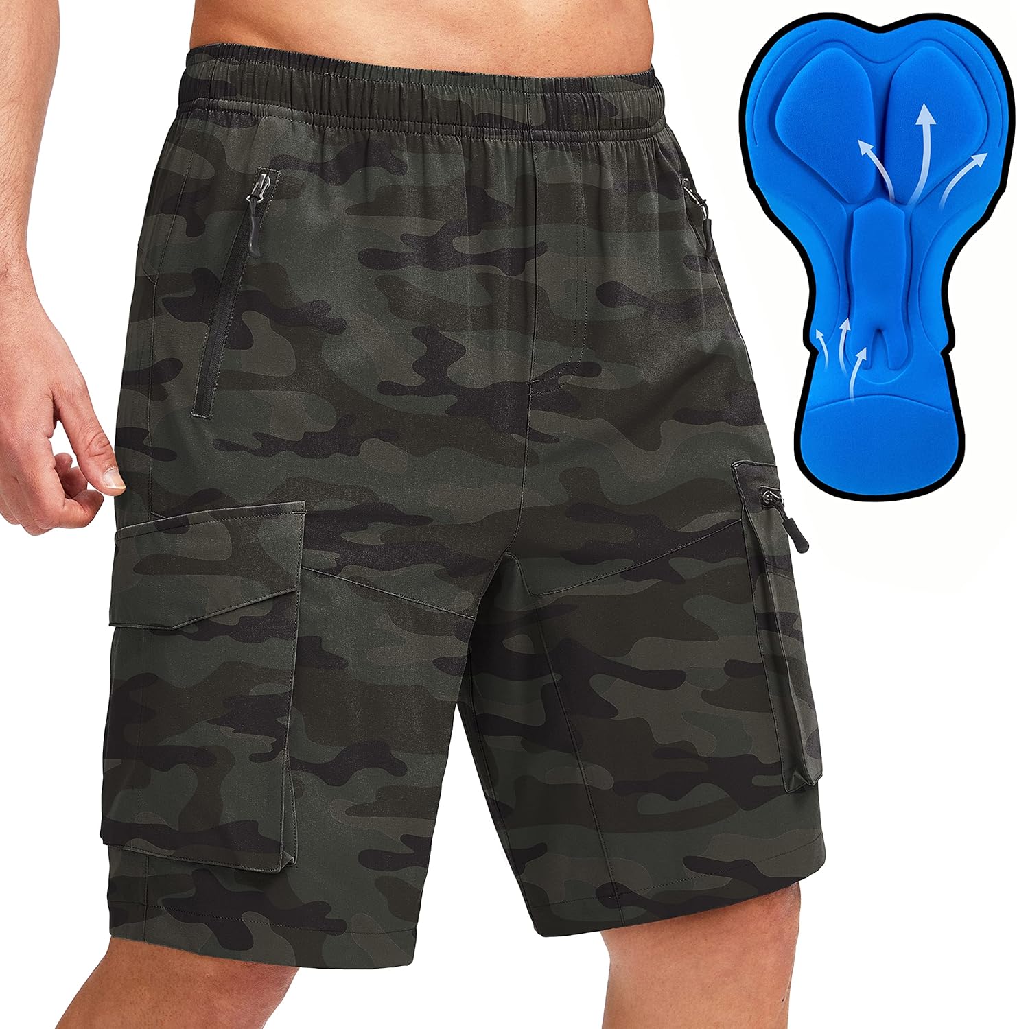 Bikewa Men's Mountain Bike Shorts with 3D Padding and Pockets