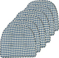 Klear Vu Omega Non-Slip Chair Cushions - Gingham Blue 6 Pack