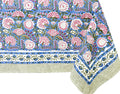 Clover Pink 100% Cotton Rectangular Tablecloth 60 x 108 in - Handmade