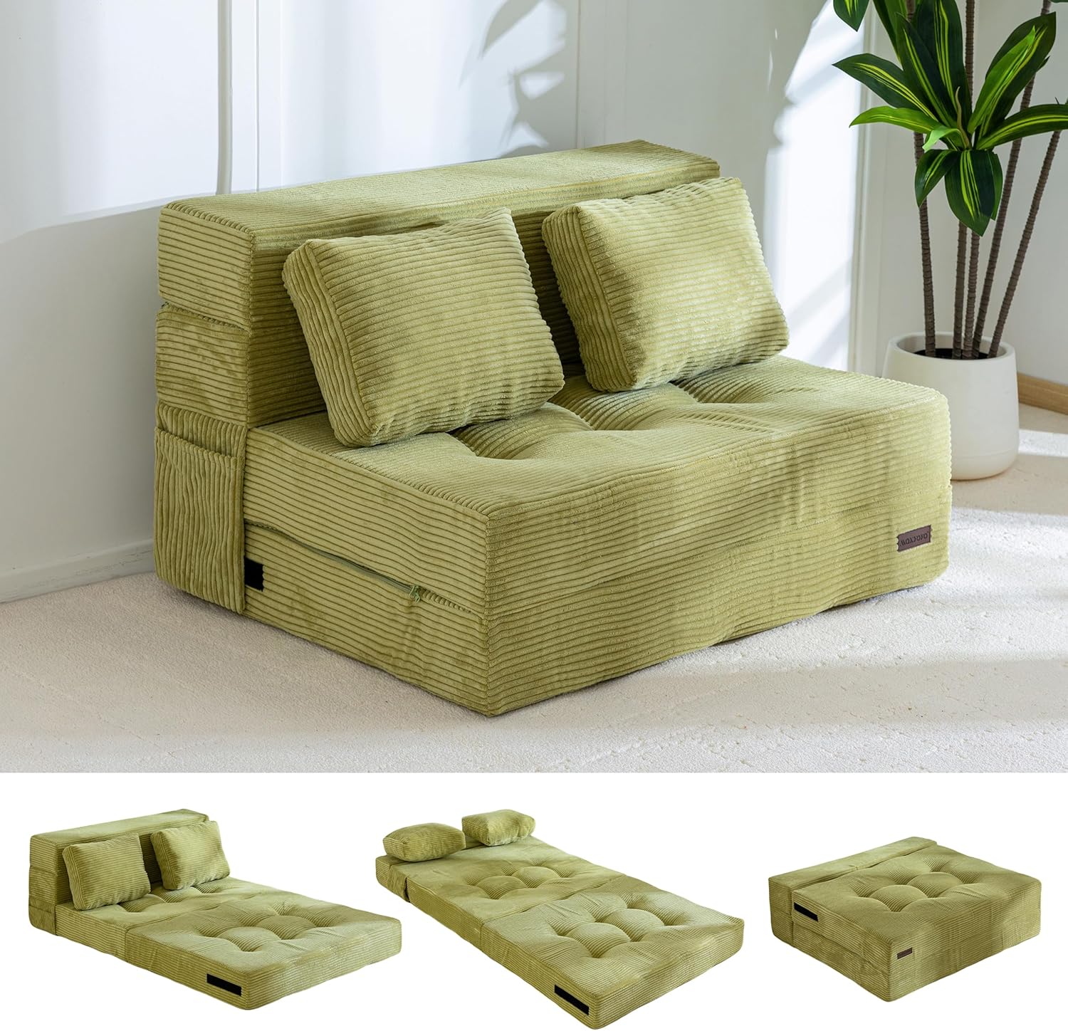 MAXYOYO Convertible Sofa Bed: 4 in 1 Tufted Folding Couch