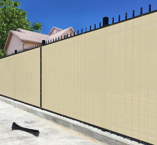 Enhanced Privacy: Bynbbur 4'x50' Beige Fence Screen