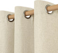 Natural Linen Thermal Curtains 52 x 108 in Panels - Neutral Beige