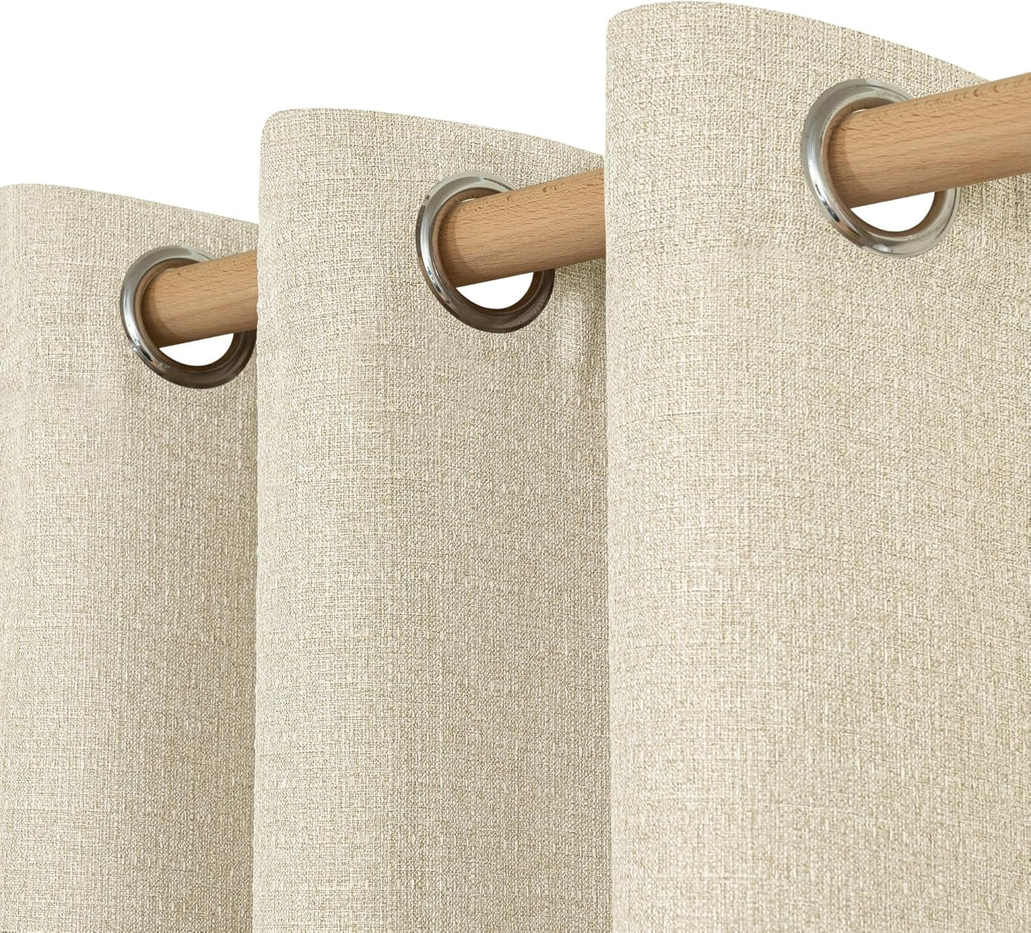 LAMIT Natural Linen Thermal Curtains for Living Room, 108 in