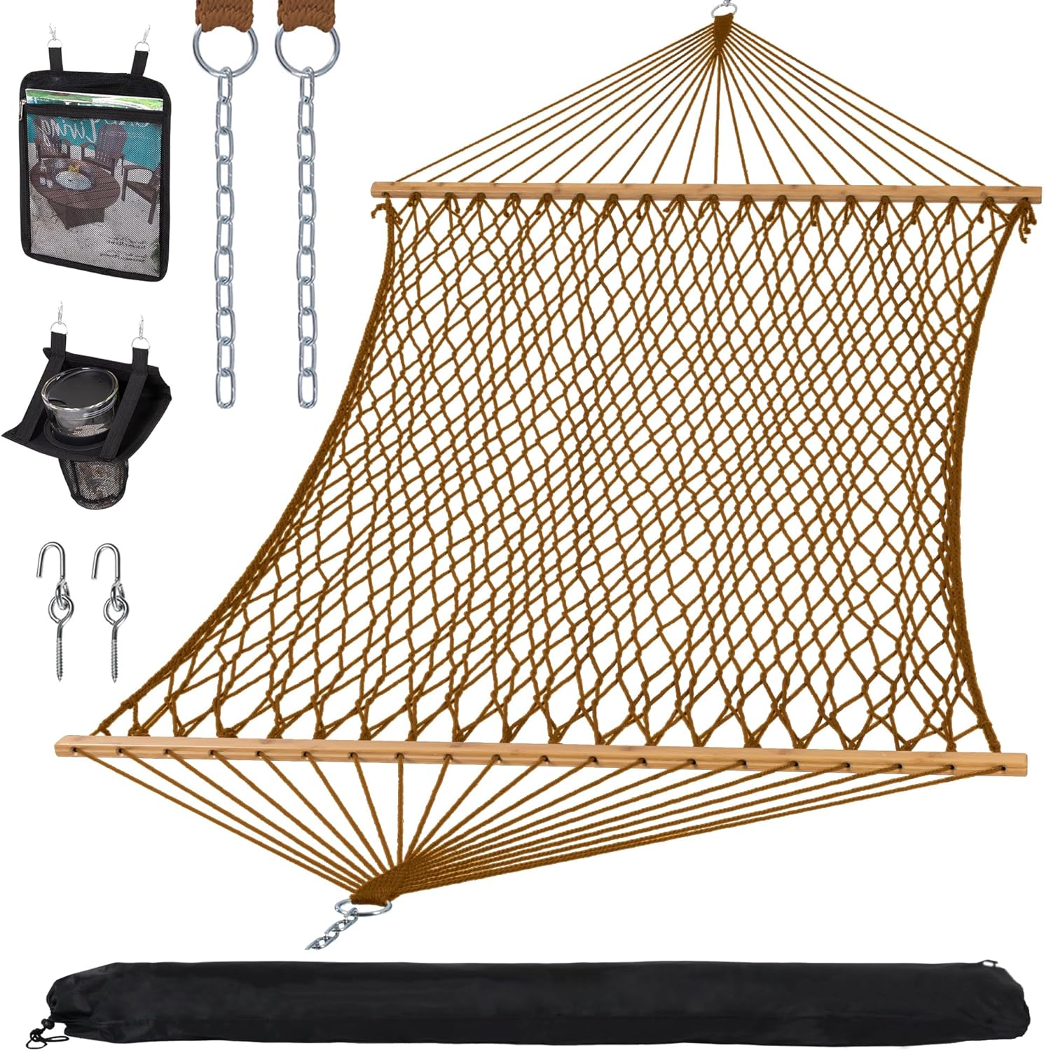 Portable 2 Person Hammock with Carrying Bag and Accessories