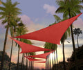17ft x 17ft x 17ft Red Triangle Sun Shade Sail - 95% UV Blockage