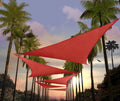 Red Triangle Sun Shade Sail 22ft x 22ft x 22ft - Custom UPF50