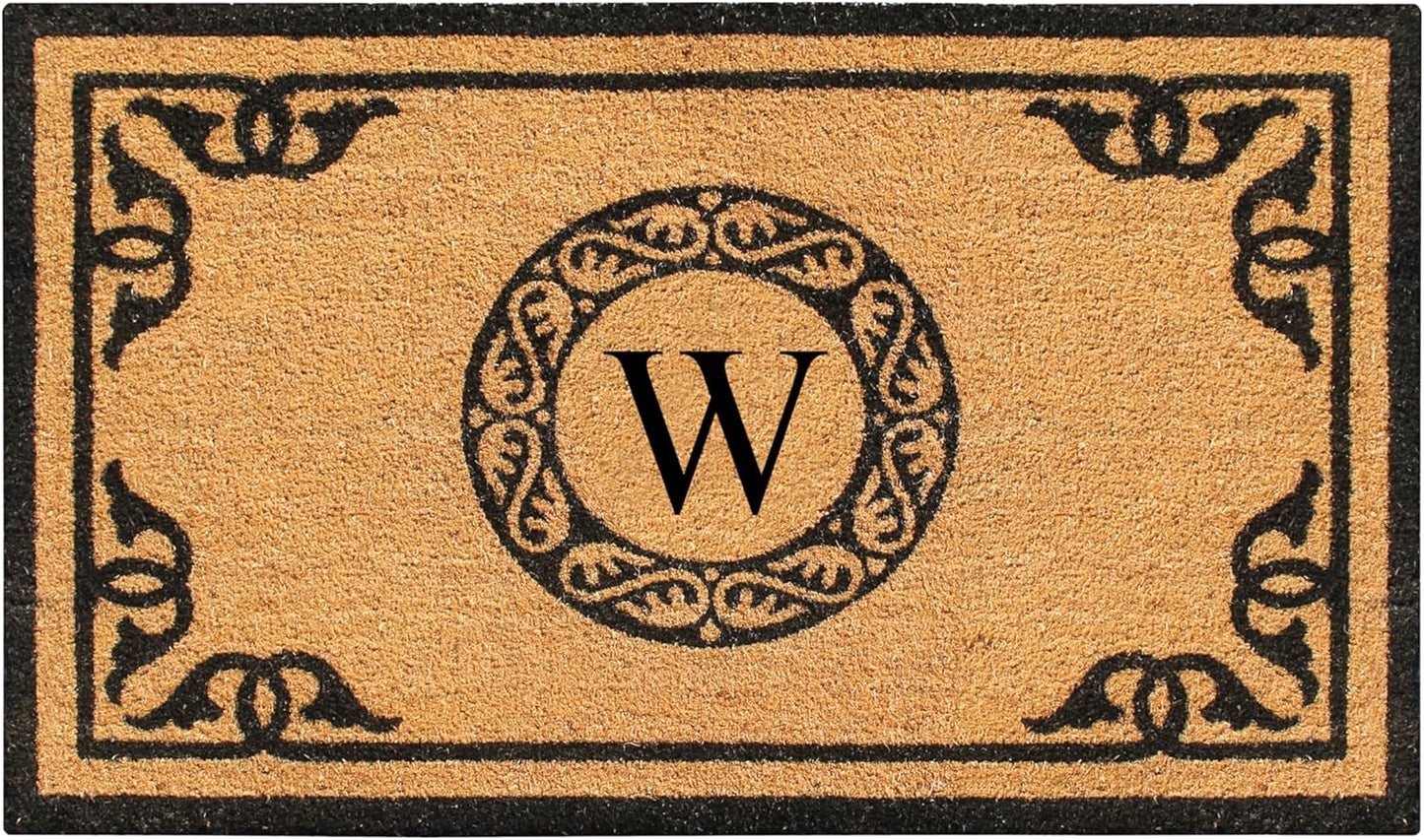Natural Coir Monogrammed Doormat for Outdoor Entrance Use