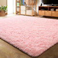 Ultra Soft Indoor Modern Area Rug 5.3x7.5 ft - Fluffy Pink