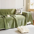 Dark Green Chenille Couch Cover 71ft x 150ft - Soft Jacquard Corduroy