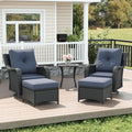 LayinSun 5 Piece Wicker Outdoor Furniture Set with Swivel Rocking