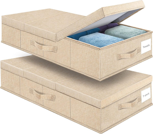 Large Underbed Storage Containers with Lids for Organizing