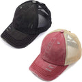 Funky Junque Ponytail Hat for Women - Adjustable Criss Cross Cap