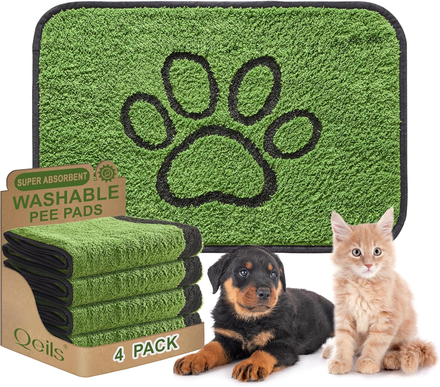 Qeils Reusable Dog Pee Pads for Potty Training and More