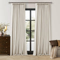 100 Inch Blackout Linen Curtains Pinch Pleat Panels - Thermal