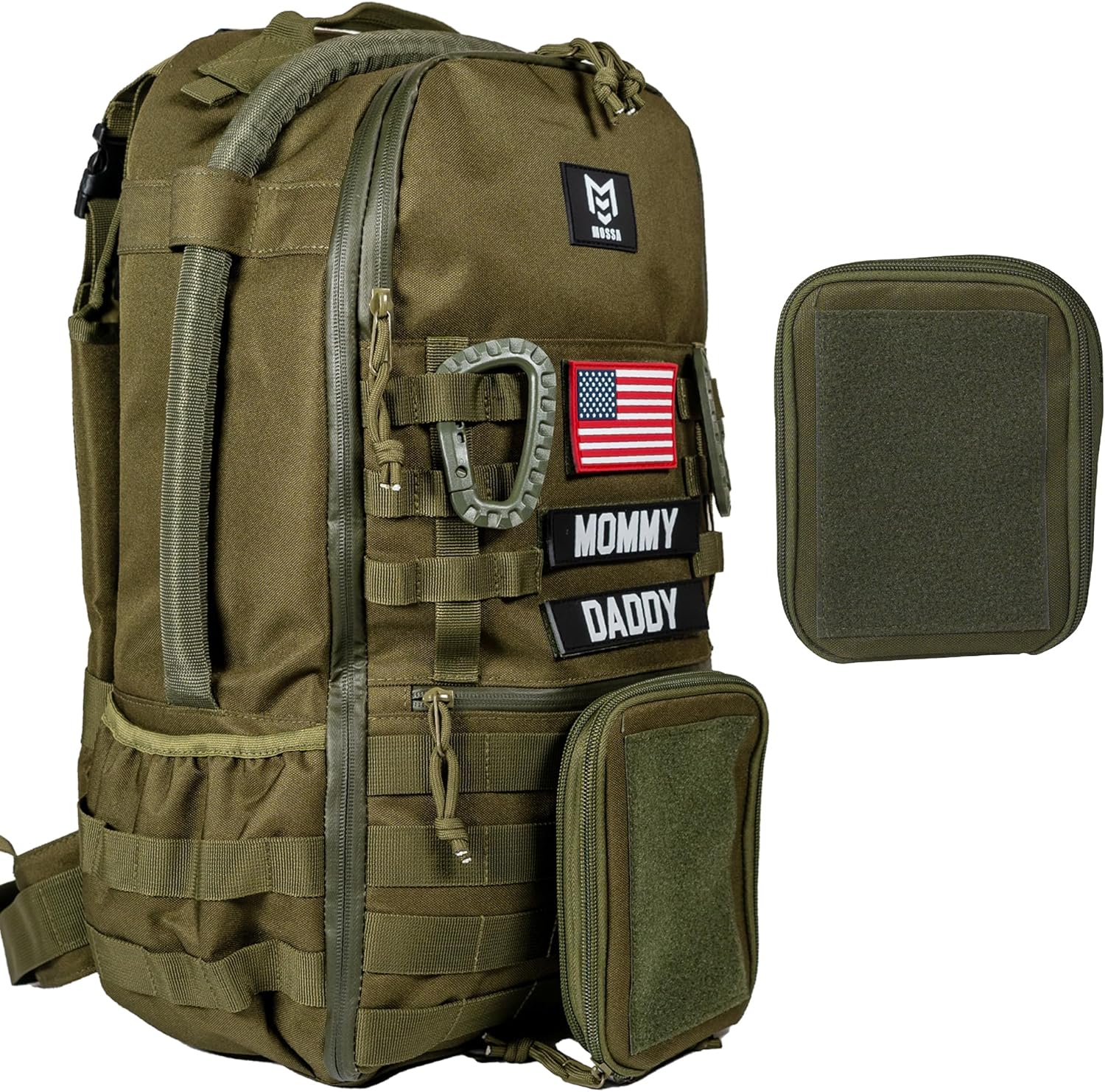 Mossa Diaper Bag Backpack for Dad with Changing Mat and Purse