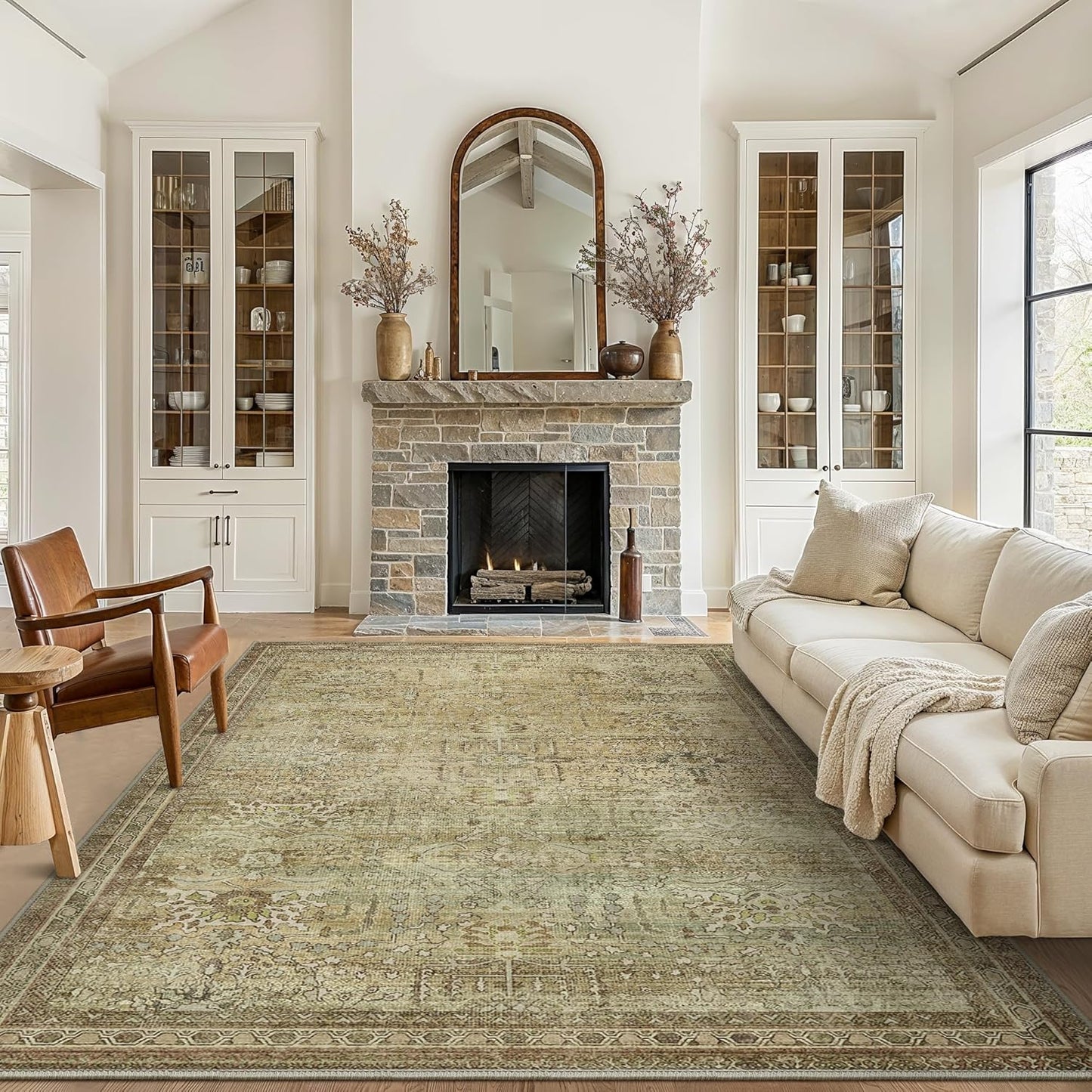 GENIMO 9x12 Area Rug for Living Room, Vintage Non Slip Design