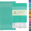 Turkish Beach Towel Oversized 38x71 in Mint Green - Quick Dry Travel