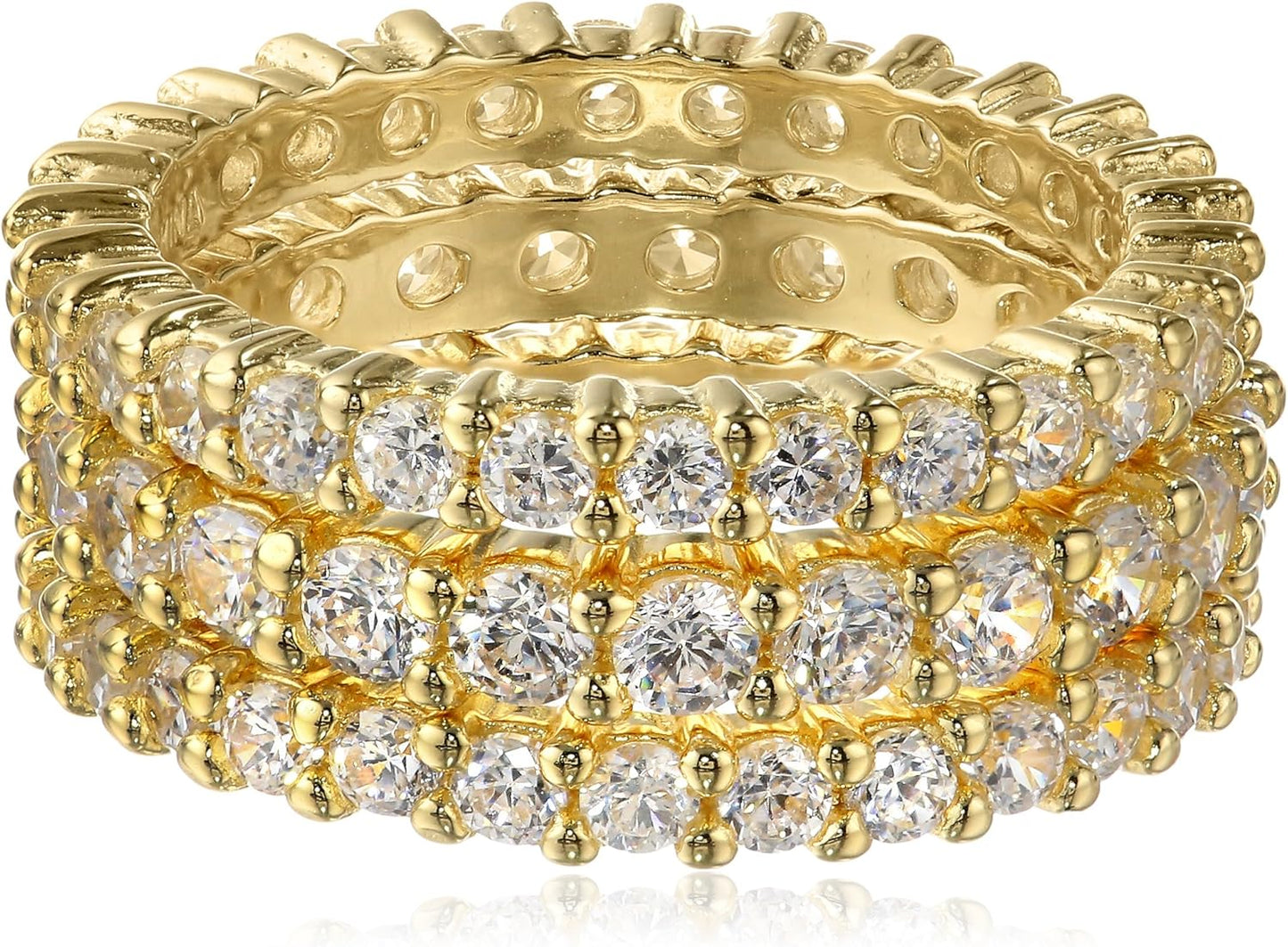 Cubic Zirconia All-Around Band Stacking Ring Set for Elegance